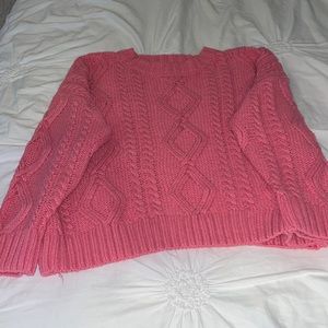 princess polly rose pink cable knit sweater